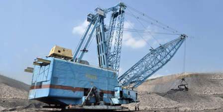 Dragline in action