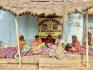Women working after getting Skilled in Kantha Stich in their village 